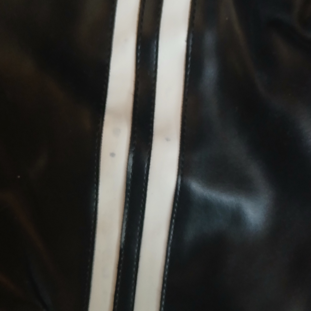 Black Knee-High Boots with White Stripes - Picture 5 of 5